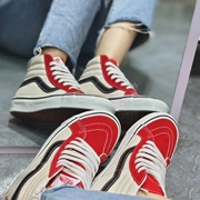 vans sk8Hi安纳海姆红白拼接男女同款高帮休闲帆布鞋VN0A38GF4UK