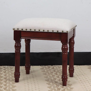实木化妆凳欧式梳妆凳简约梳妆台椅子软包方凳子，小户型换鞋凳家用