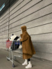泰迪熊连帽大衣2022年冬季M家中长款韩版廓形羊羔毛毛外套女