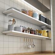 免打孔厨房置物架隔板壁挂杆墙上调料木锅收纳挂架多功能用品神器