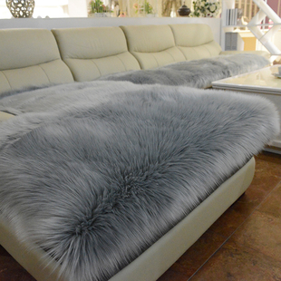 长毛绒沙发垫欧式冬季加厚防滑飘窗垫地毯仿羊毛真皮沙发坐垫