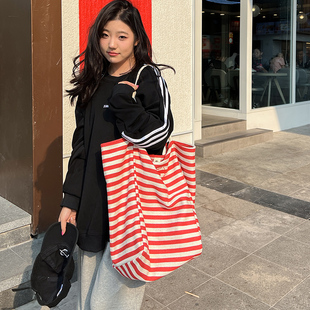 帆布包女小众大包包女韩国流行超火时尚女包单肩包托特包休闲
