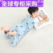 日本男大童短袖拉链，连体睡衣如厕儿童，防踢被女童宝宝纯棉夏季