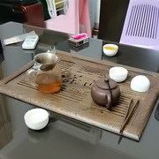 茶台f茶桌配件茶具，大理石玻z璃茶几沥水，盘家用新中式不锈