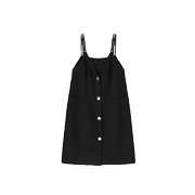 KFEISE吊带背心裙夏装宽松黑色大码背带裙CPT-SJ24003