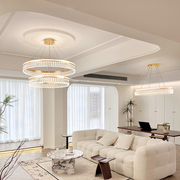 现代简约轻奢客厅水晶，吊灯创意环形主卧灯具