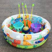 儿童益智钓鱼玩具池套装 小猫磁性鱼广场小孩戏水宝宝钓鱼1-3-6岁