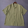 重磅纯色 衬衫绿色短袖100%真丝绢纺厚实基本百搭款 外贸