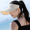 防晒大沿遮阳帽女夏防紫外线遮脸空顶太阳帽户外运动，棒球网球帽子