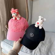 儿童鸭舌帽春秋季男童宝宝女孩时尚百搭韩版动物卡通棒球帽子
