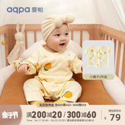 2件装aqpa新生婴儿，连体衣长袖春秋纯棉衣服宝宝，哈衣和尚服