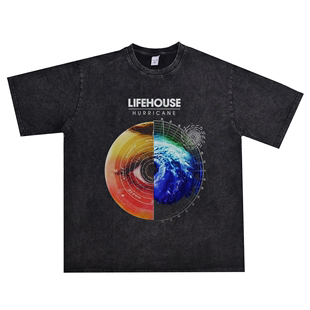欧美Lifehouse生命之屋合唱团摇滚乐队常规黑色T恤短袖宽松男女