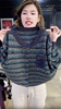 高级感圆领开衫女2023秋冬设计条纹，拼色宽松显瘦针织毛衣外套