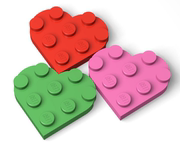lego乐高396133x3爱心桃心型板，深粉红6254513亮绿6294357
