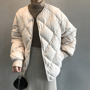 300斤大码女装羽绒棉服女胖mm短款2025新款菱格时尚冬装棉衣外套