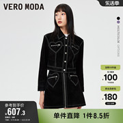 Vero Moda奥莱皮衣外套女春秋猪剖层革复古气质时尚时髦上衣