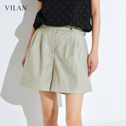 vilan慧兰白色短裤，女夏工装裤西裤子，2024小个子夏天显瘦
