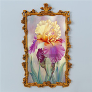 99x59欧式美式异形竖走廊紫色花卉抽象女孩房玄关卧室油画纯手绘
