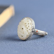 S925纯银和田玉戒指女款高档气质可打开香囊指环小众设计创意戒子