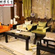 中式刺绣竹子红木沙发坐垫罗汉床垫子五件套定制飘窗可拆洗