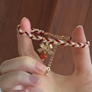 圣诞节红色编绳蝴蝶结手链氛围感甜美简约编织手绳送闺蜜礼物手饰