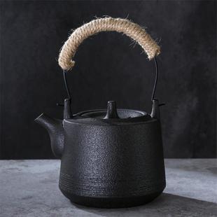 日式火山石釉煮茶陶壶陶瓷煮茶器，泡茶煮水壶，功夫茶烧水壶