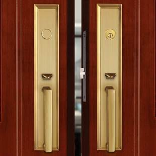 别墅大门锁双开简约欧式入户门锁对开豪华会议室室内木门防盗锁具