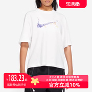 Nike耐克女装T恤2023夏印花休闲宽松透气运动圆领短袖FD9315