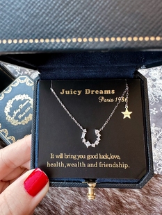 法国设计师JUICY DREAMS轻奢小众幸运星星许愿骨纯银马蹄项链耳钉