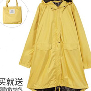 韩日时尚长款雨衣遮光涂层风衣式风雨男女情侣徒步旅行轻便易携带