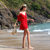 马代海边度假吊带连衣裤，旅游女连体裤超仙，裤裙连衣裙性感沙滩裙