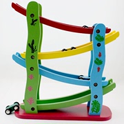 宝宝木制轨道滑翔车滑道小汽车儿童益智玩具车四层阶梯1-4岁玩具