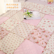 韩式田园全棉拼布绗缝单人床盖纯棉双面加厚床单夏季空调小被机洗