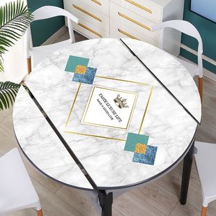 折叠圆桌桌垫椭圆形餐桌垫防水防油耐高温软玻璃pvc现代简约免洗