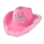 派对表演毛毡帽网红帽粉红色帽带，粉色大毛帽，狂欢帽骑士帽