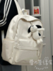 日系ins风小众PU皮质书包 高中大学生双肩包女简约百搭旅行背包男