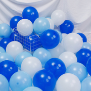蓝色气球布置生日装饰品浅蓝白色蓝白系列5寸10寸12寸玛卡龙汽球