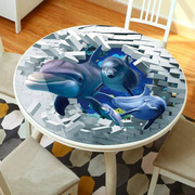 印d花圆形桌垫pvc软质，玻璃圆桌桌布防水防烫防油免洗台布水晶板。
