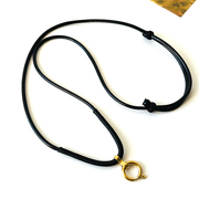 泰国佛牌链原创设计3毫米蜡绳钛簧扣唐卡，挂绳可调节水晶挂链