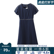 la系列欧美范拉链(范拉链)设计开叉飘逸连衣裙2023夏装女装折扣
