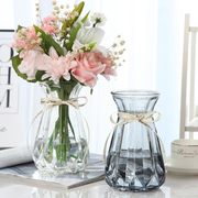 北欧简约创意彩色玻璃花瓶水培，绿萝富贵竹鲜花，干花插花瓶客厅摆件