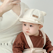 宝宝帽子春秋薄款婴幼儿遮阳帽夏季卡通小耳朵小月龄6个月1岁防晒