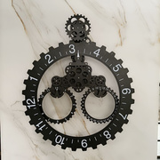 妙刻创意齿轮时钟挂钟静音，钟机械(钟机械)欧式复古挂墙钟客厅卧室装饰时钟