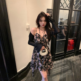 张大人大码女装秋装氛围感碎花裙装胖妹妹mm显瘦气质连衣裙女