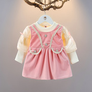 秋季女童长袖连衣裙时髦秋装，1-3岁女宝宝韩版公主，裙婴儿秋天衣服