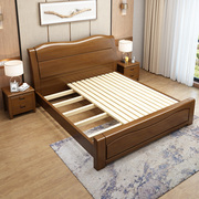 网红加厚实木床双人床1.8米现代简约1.5主卧婚床中式高箱储物床经