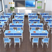 学校课桌椅双层中小学生学习补习班桌椅套装培训班教室培训桌家用