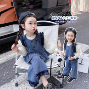 女童秋装套装2023韩版洋气儿童秋季中小童长袖网红时髦炸街潮