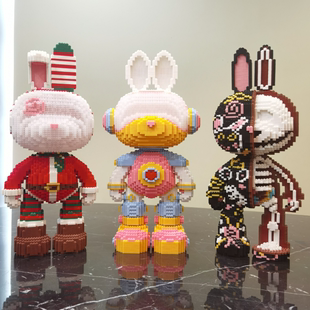萌拼潮玩专属momo兔三只自选55cm益智玩具礼物