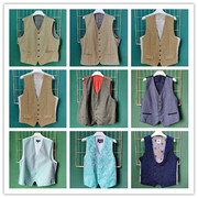 英国日本制vintage古着孤品，尖货粗花呢羊毛手工，马甲马夹外套10